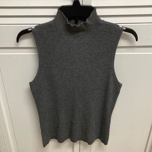 FIRM PRICE! Grey Sleeveless Ribbed Turtleneck